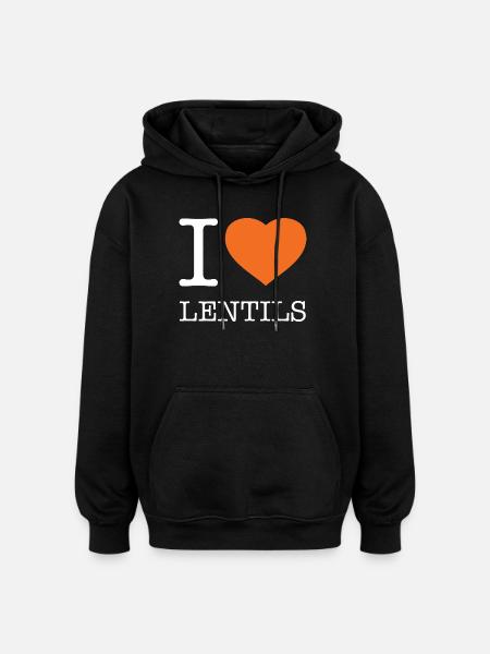 I LOVE LENTILS Linsen - Oversized Unisex Hoodie - black