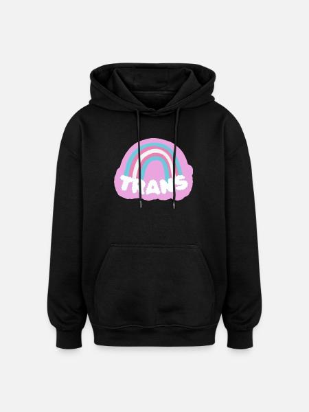 Transgender - Oversized Unisex Hoodie - black