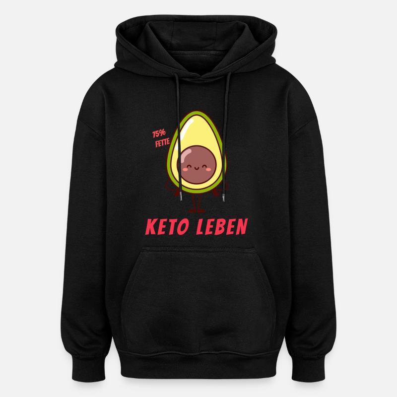 Keto Leben - Oversized Unisex Hoodie - Schwarz