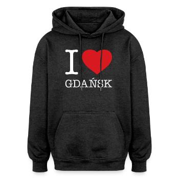 I LOVE GDANSK - Oversized Unisex Hoodie - Anthrazit - Vorne - Noah (186cm)