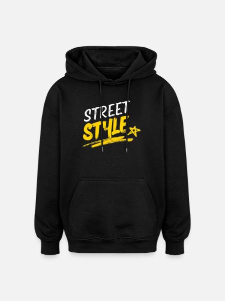 Lebendiges Streetstyle-Typografie-Design - Oversized Unisex Hoodie - Schwarz