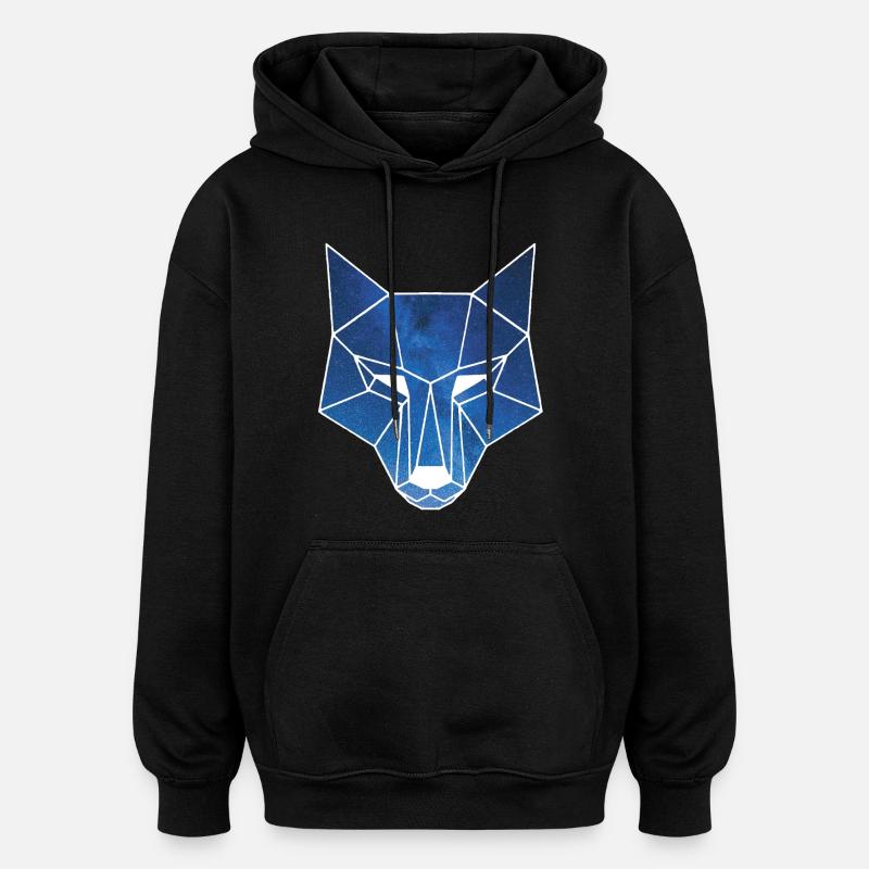 Galactic Wolf's Head - Oversized Unisex Hoodie - black