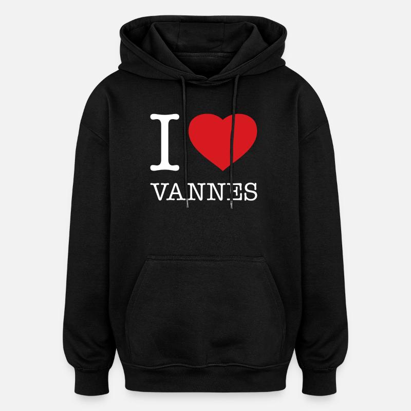 J’adore Vannes - Sweat à capuche oversize unisexe - noir