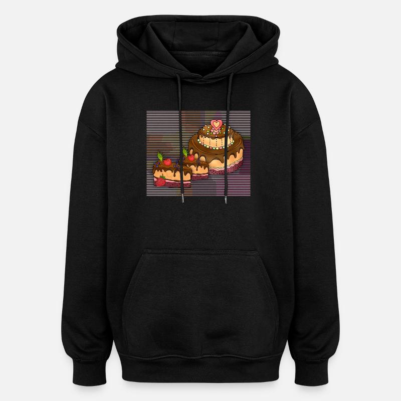 Kuchen - Oversized Unisex Hoodie - Schwarz