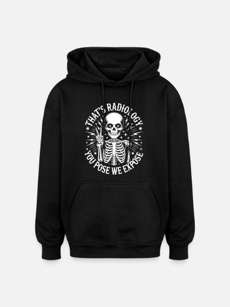 Skeleton Peace Radiology Logo - Oversized Unisex Hoodie - black