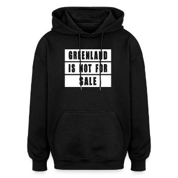 Grönland steht nicht zum Verkauf - Oversized Unisex Hoodie - Schwarz - Vorne - Noah (186cm)