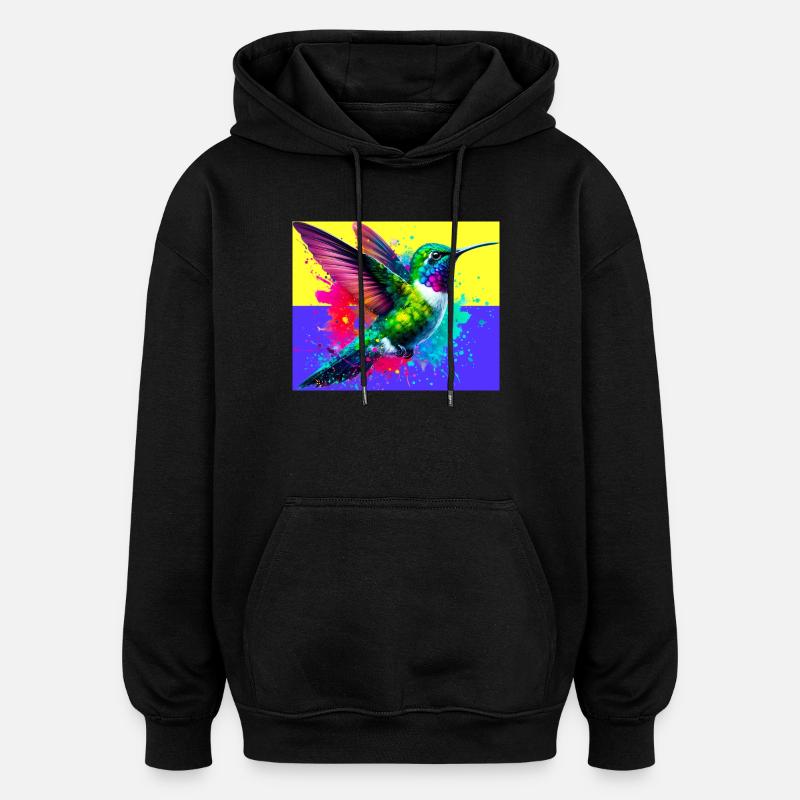 colibri - Sweat à capuche oversize unisexe - noir