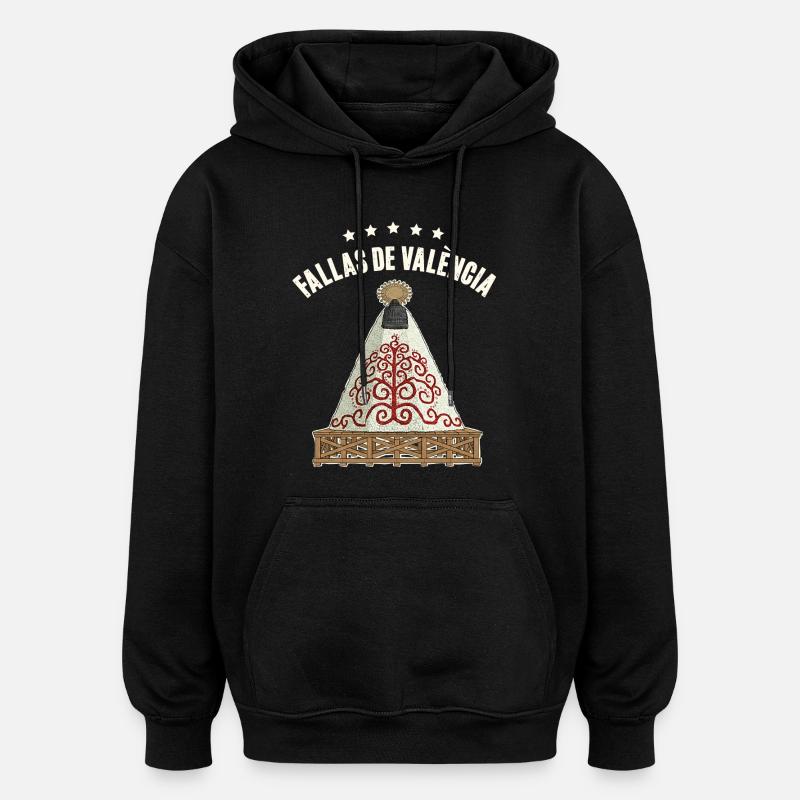 Fleurs de Fallas de Valencia - Sweat à capuche oversize unisexe - noir