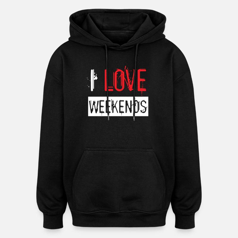 Kjærlighet Rød Maling Splatter Distressed Urban Design - Oversized unisex-hettegenser - svart