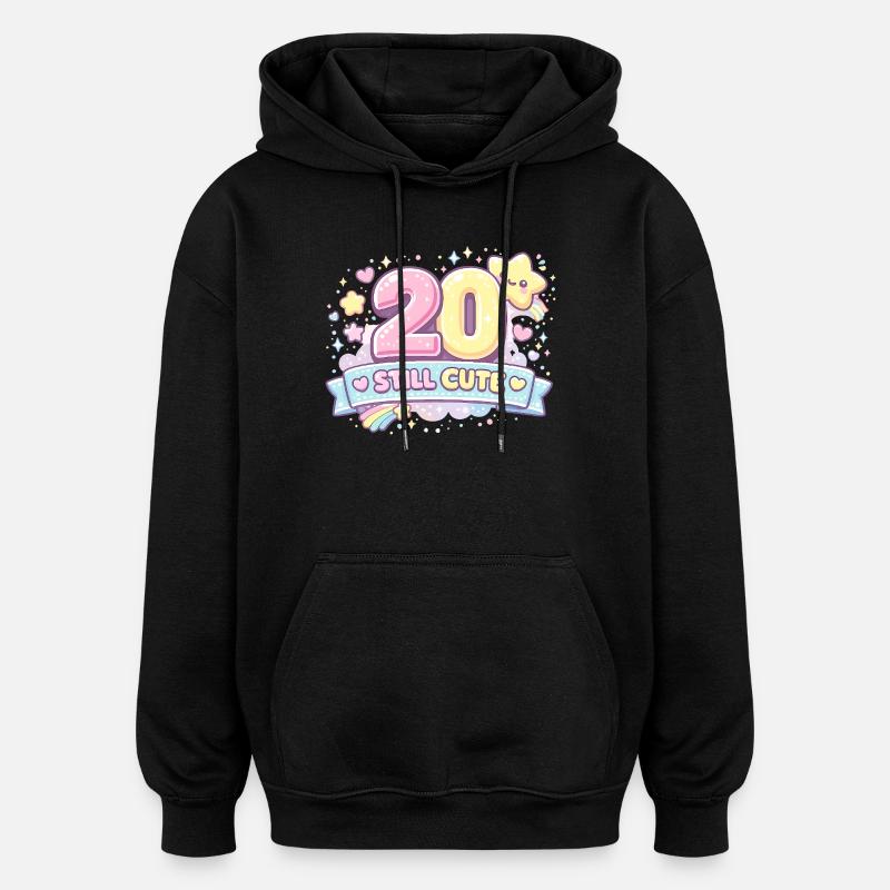 Pastel 20 Still Cute Design - Oversized Unisex Hoodie - black