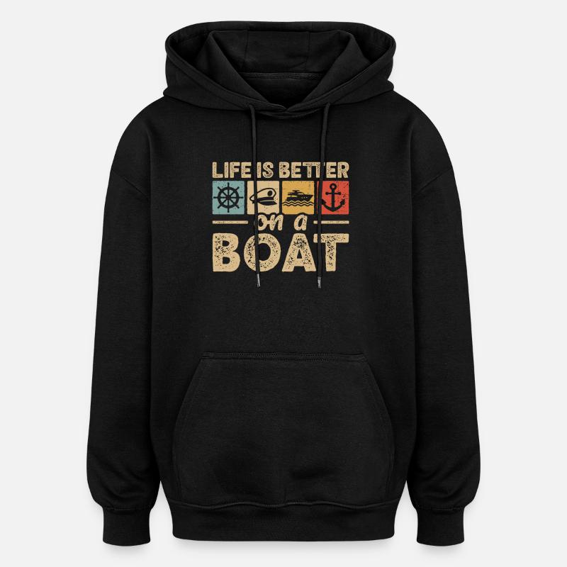 Capitaine de bateau nautique Marin Naviguant - Sweat à capuche oversize unisexe - noir