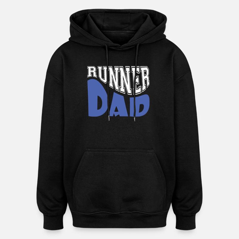 runner dad - Oversized Unisex Hoodie - black