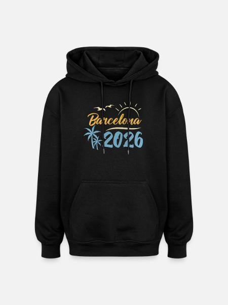 Barcelona 2026 - Oversized Unisex Hoodie - Schwarz