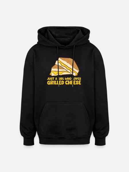 Gegrilltes Käsemädchen-Zitat-Tee - Oversized Unisex Hoodie - Schwarz