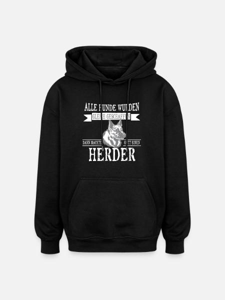 Alle Hunde Herder - Oversized Unisex Hoodie - Schwarz