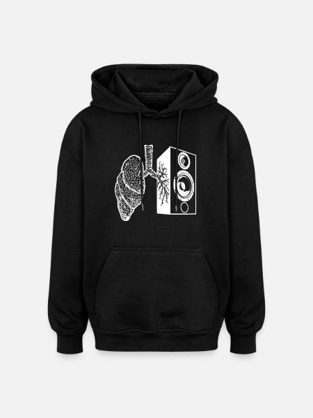 Lung speaker - Oversized Unisex Hoodie - black