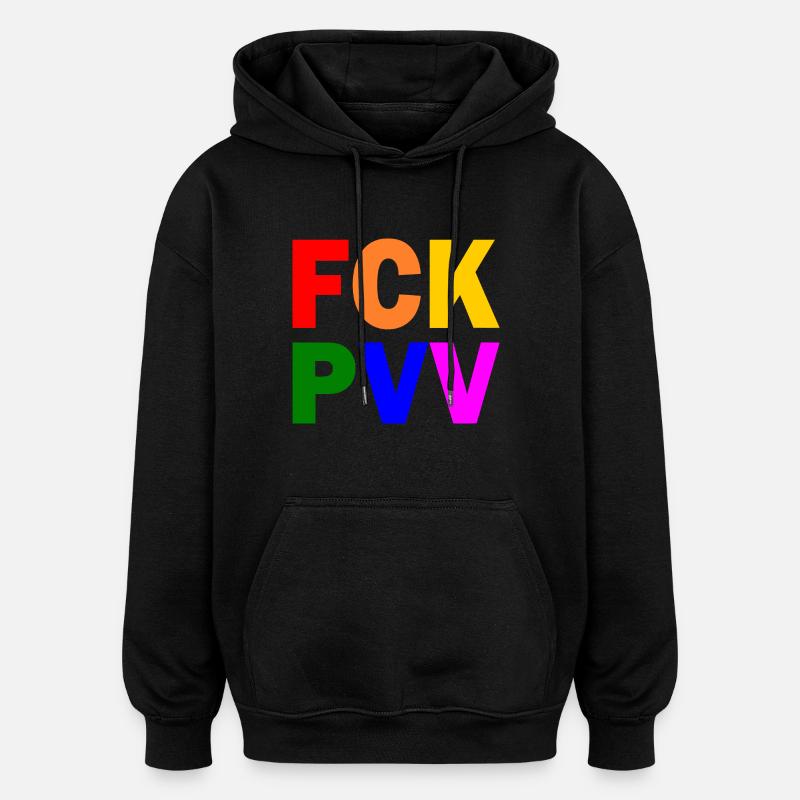 Fck pvv - Sweat à capuche oversize unisexe - noir