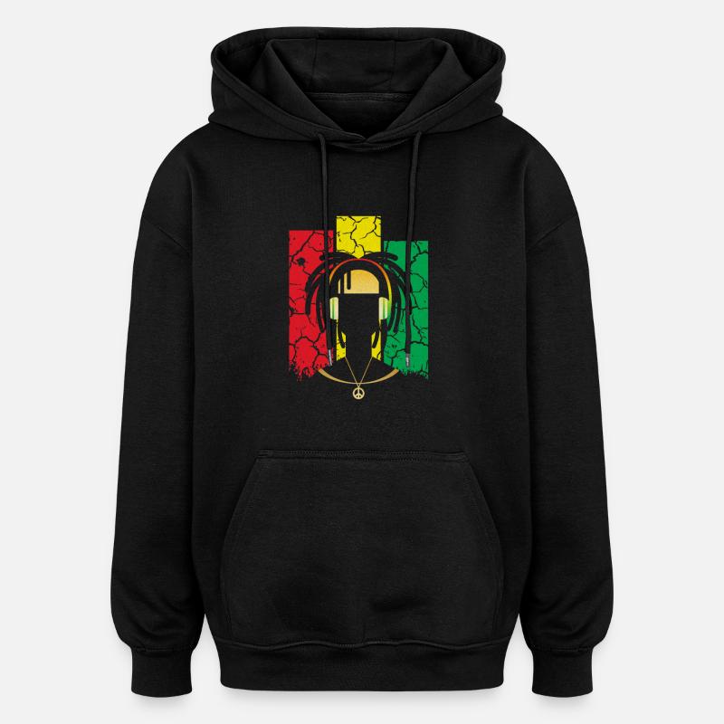 Reggae - Sweat à capuche oversize unisexe - noir