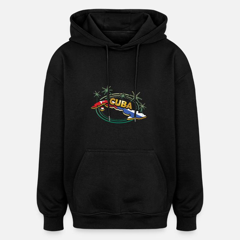 Kuba - Oversized Unisex Hoodie - Schwarz