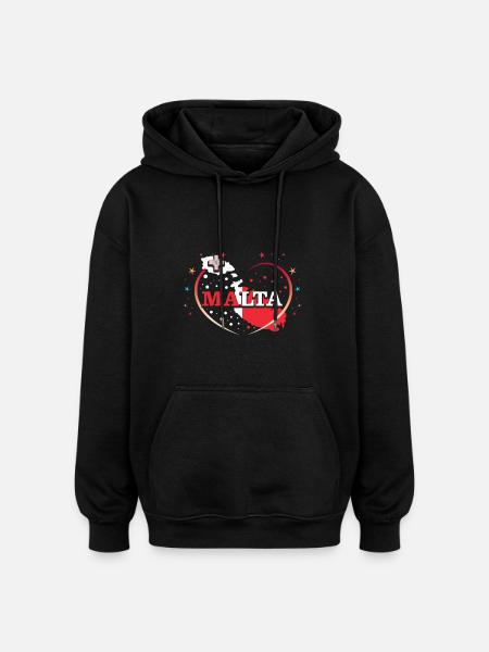 Malta - Oversized Unisex Hoodie - black