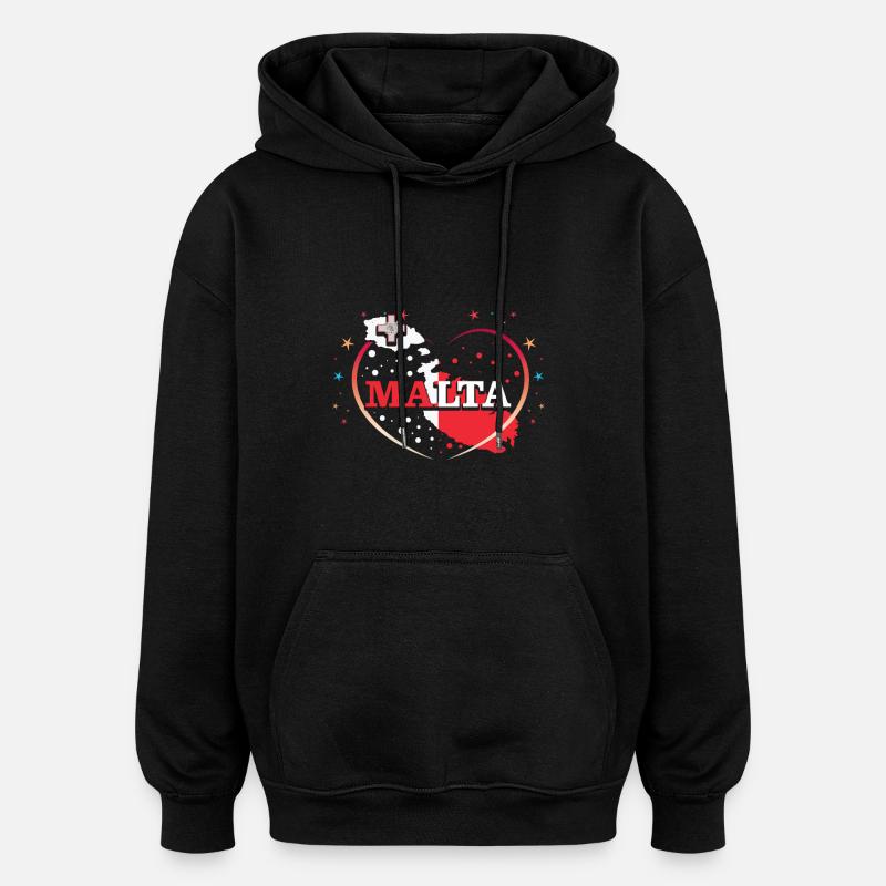 Malte - Sweat à capuche oversize unisexe - noir