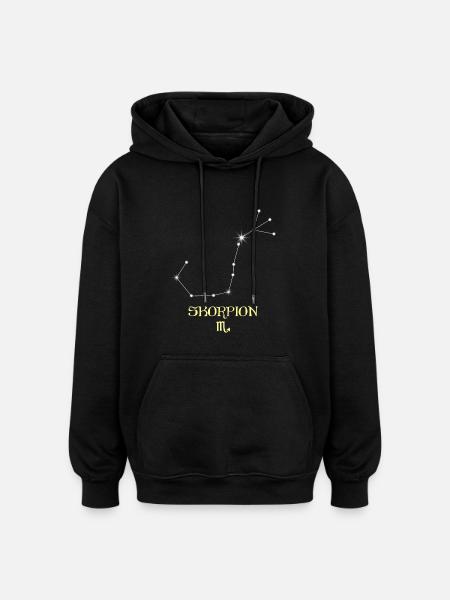Skorpion Sternzeichen - Oversized Unisex Hoodie - Schwarz