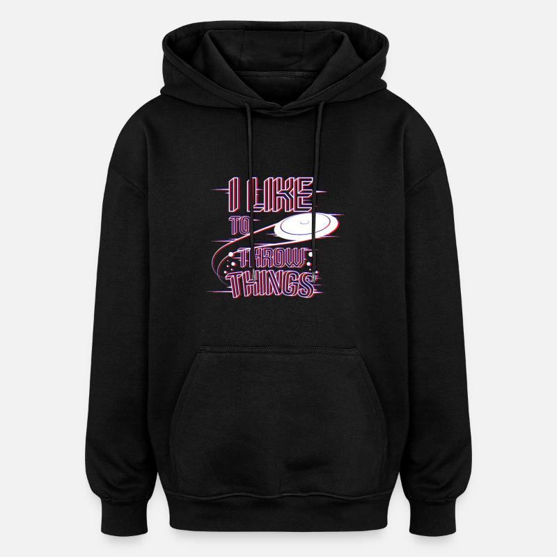 Frisbee throw things - Sweat à capuche oversize unisexe - noir