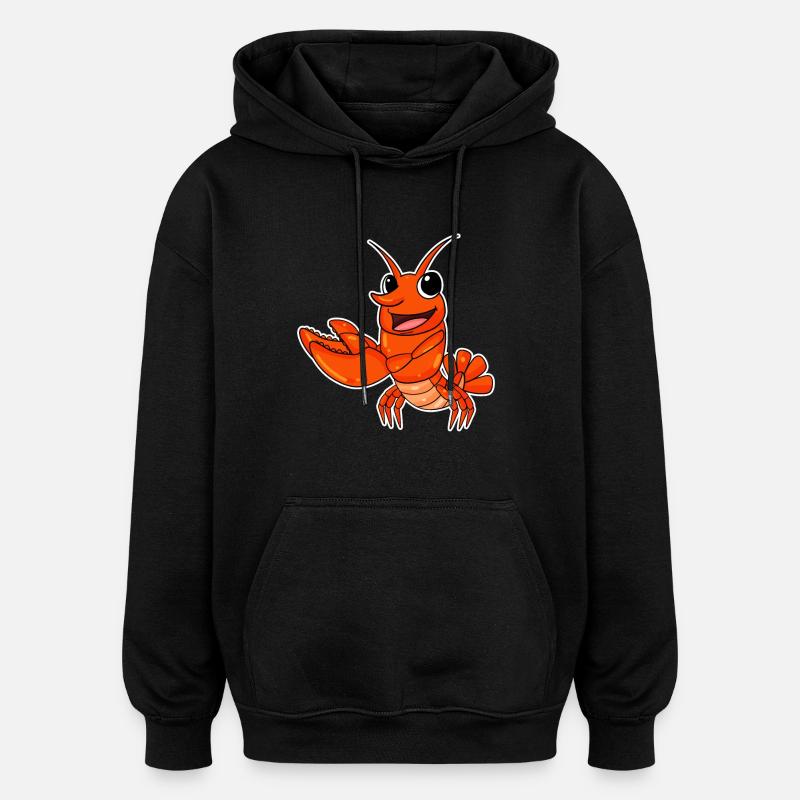 Homard - Sweat à capuche oversize unisexe - noir
