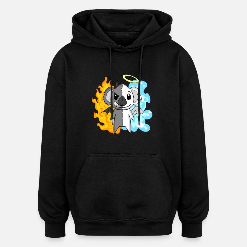 Koala - Angels and Devils - Oversized Unisex Hoodie - black