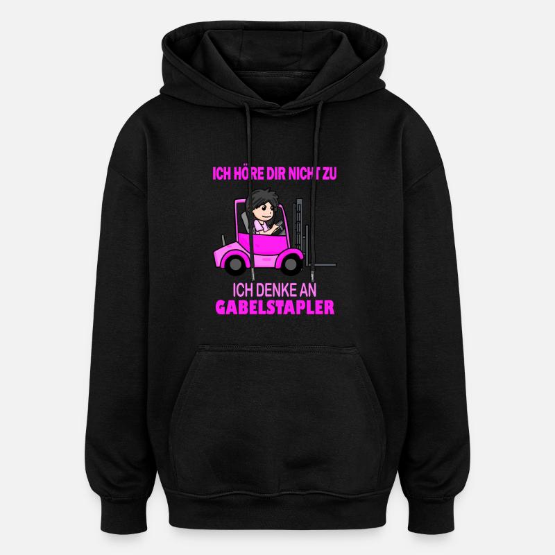 Staplerfahrerin Damen Gabelstapler Stapler - Oversized Unisex Hoodie - Schwarz