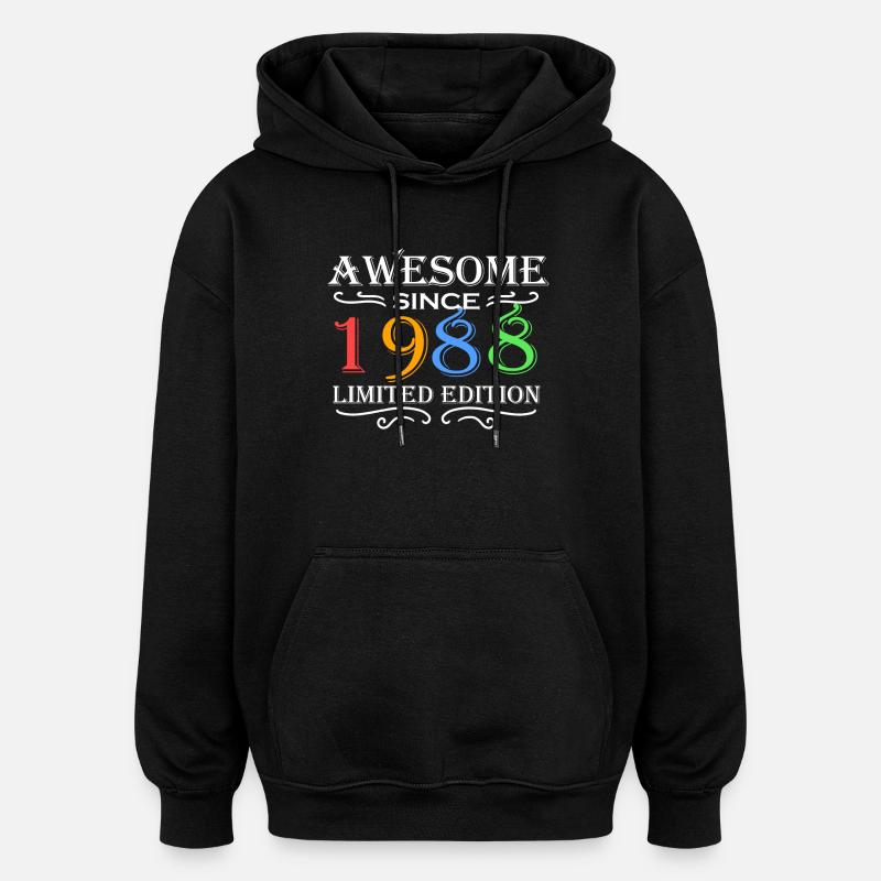 1988 - Born 1988 - Oversized Unisex Hoodie - black