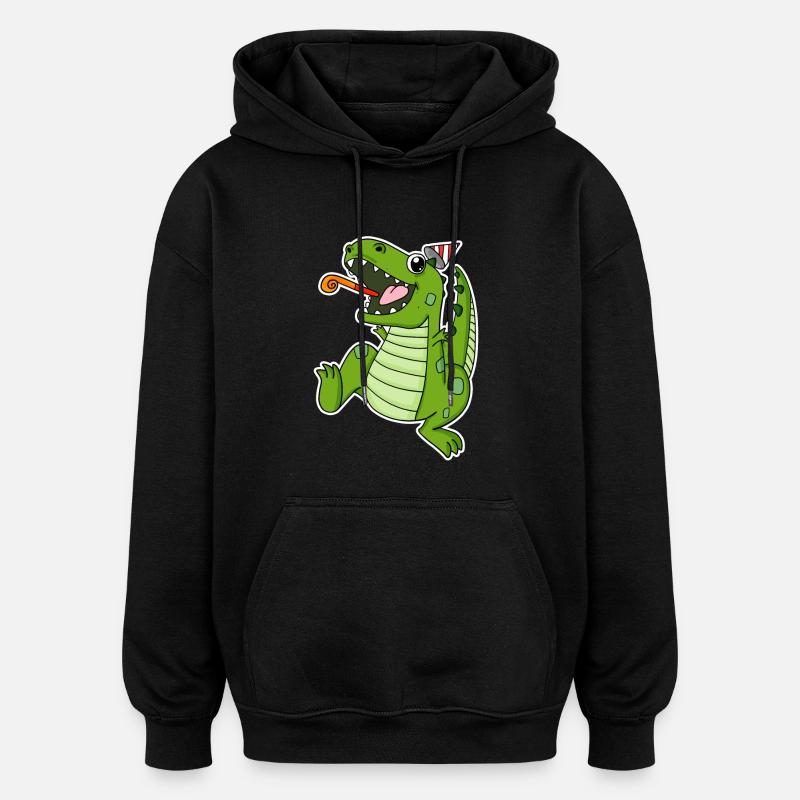 Dino Party - Sweat à capuche oversize unisexe - noir