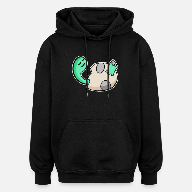 Dino Baby Motif - Sweat à capuche oversize unisexe - noir