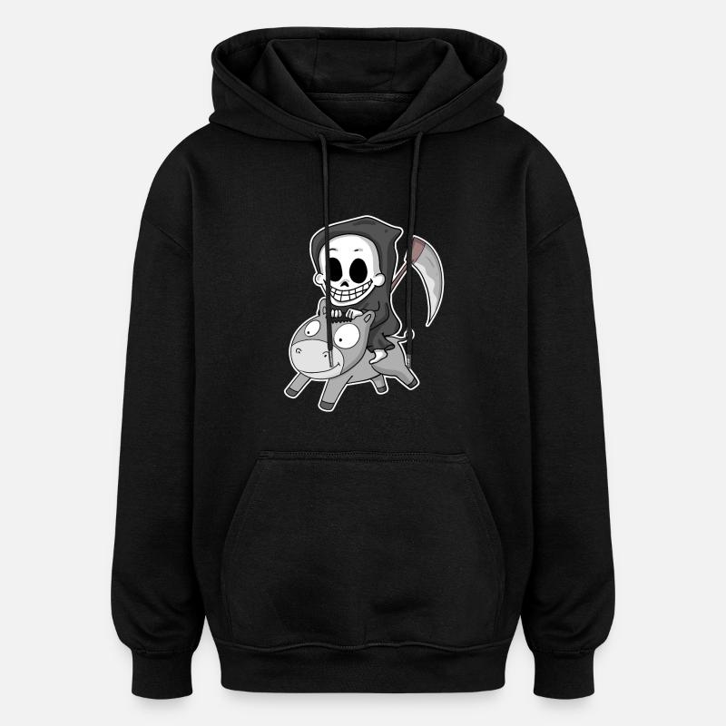 Grim Reaper Donkey - Sweat à capuche oversize unisexe - noir