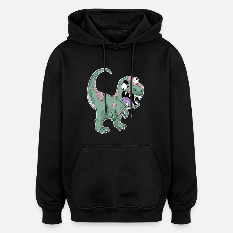 Dinosaure Zombie Effrayant - Sweat à capuche oversize unisexe - noir