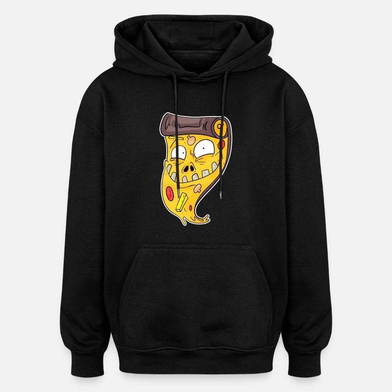Pizza Zombie - Sweat à capuche oversize unisexe - noir