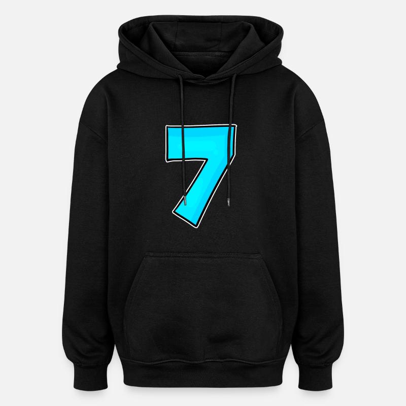 7 - Sept - Sweat à capuche oversize unisexe - noir