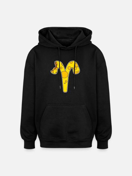 Sternzeichen Widder Symbol - Oversized Unisex Hoodie - Schwarz