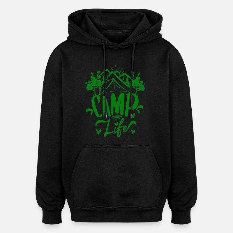 Das Leben im Camp - Oversized Unisex Hoodie - Schwarz