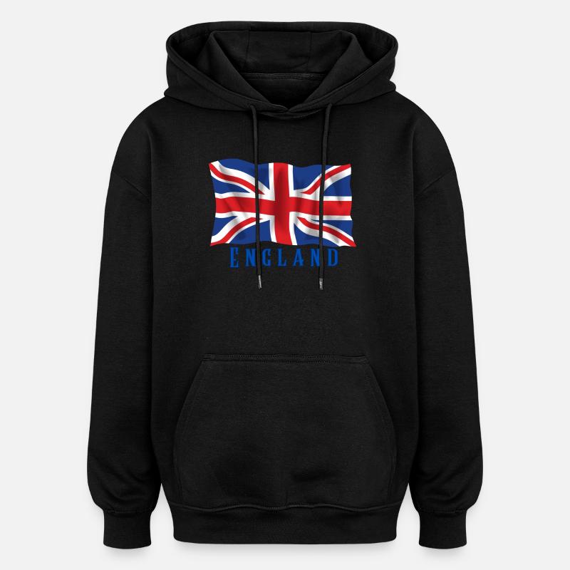 Angleterre - Sweat à capuche oversize unisexe - noir