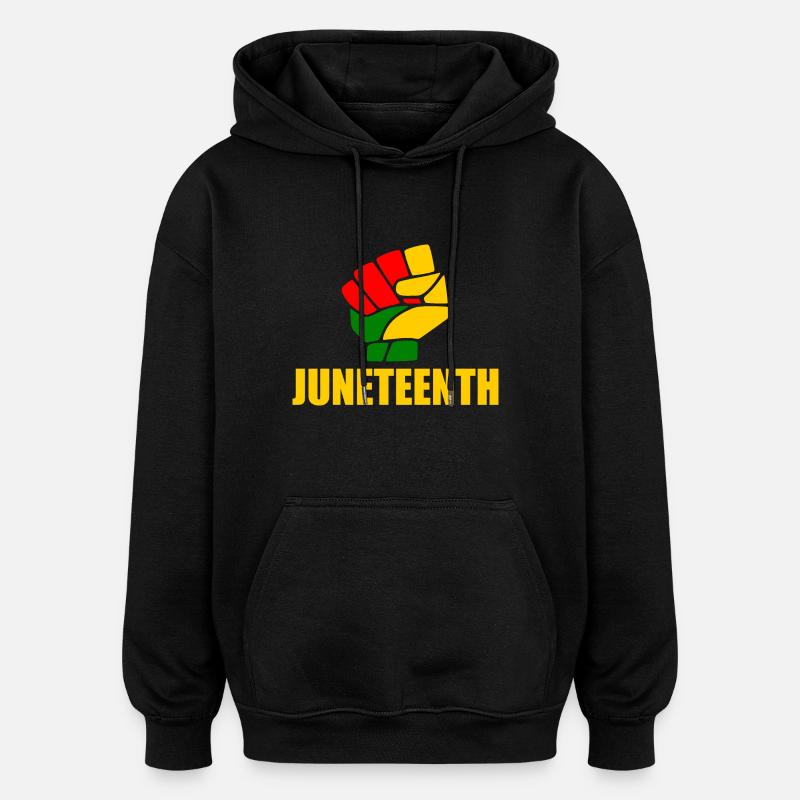 juneteenth - Sweat à capuche oversize unisexe - noir