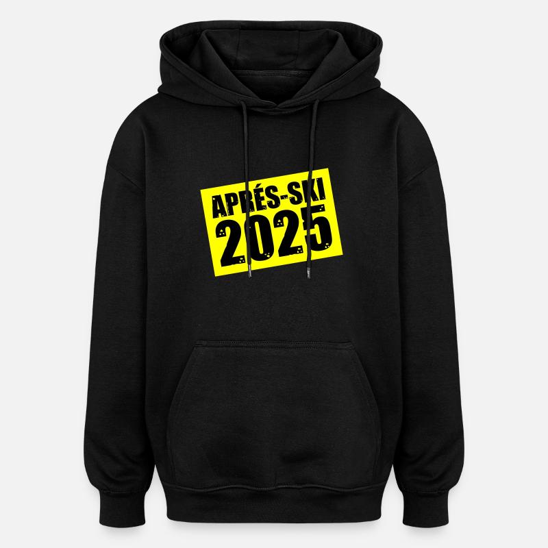 Après-ski 2025 - Sweat à capuche oversize unisexe - noir
