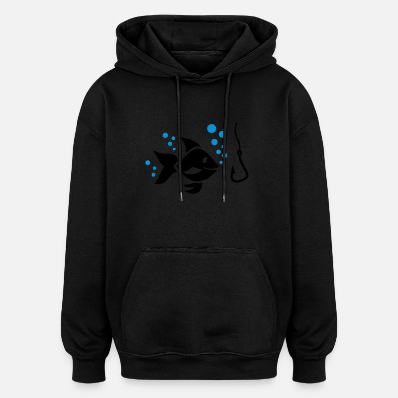 Fisch - Oversized Unisex Hoodie - Schwarz