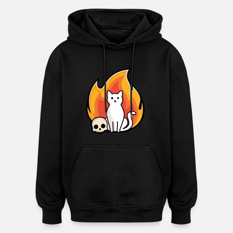 Ronronnement - Sweat à capuche oversize unisexe - noir