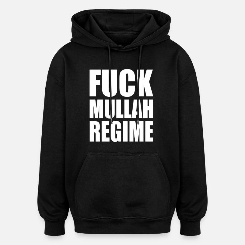 Fuck mullah regime iran - Sweat à capuche oversize unisexe - noir