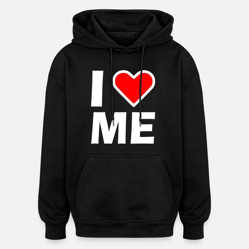 I love me - Sweat à capuche oversize unisexe - noir