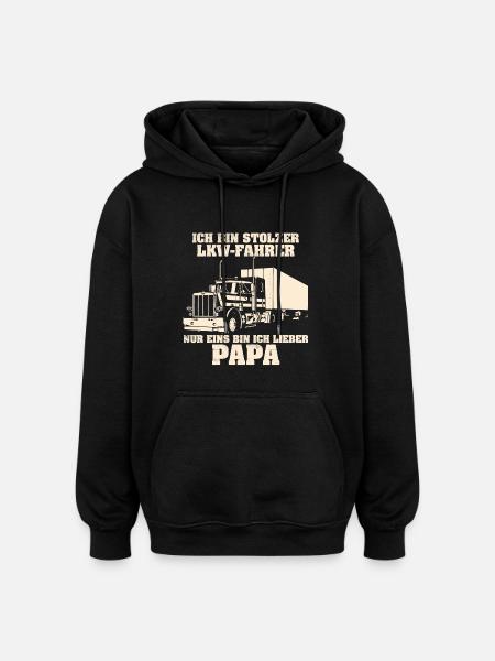 LKW PAPA - Oversized Unisex Hoodie - Schwarz