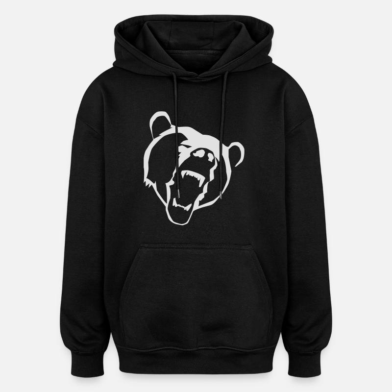 Bär - Sweat à capuche oversize unisexe - noir