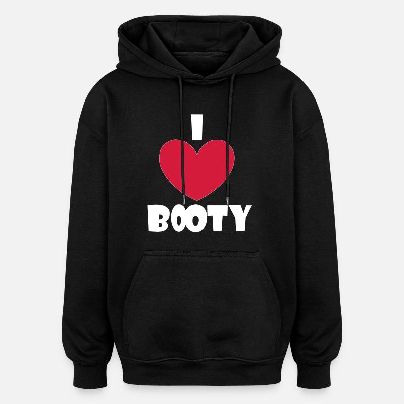 J'aime Booty - Sweat à capuche oversize unisexe - noir