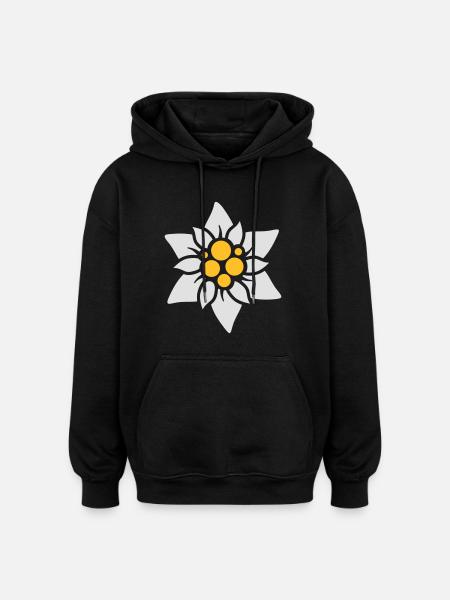 Edelweiß - Oversized Unisex Hoodie - Schwarz